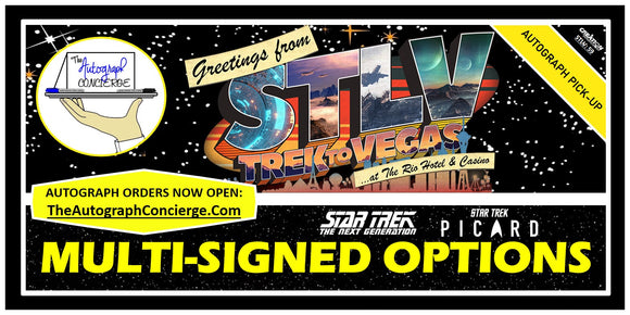 (STLV25) AUTOGRAPH PRE-ORDER - MULTI-SIGNED TNG & PICARD SIGNED 8X10s