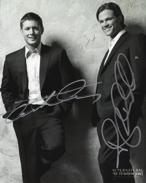 Jensen Ackles & Jared Padalecki Signed 8x10 - Supernatural Autograph