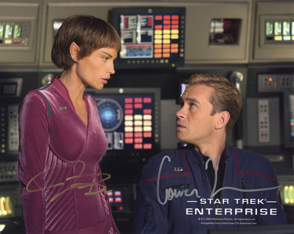 VERY RARE - Jolene Blalock & Connor Trinneer Signed 8x10 - Star Trek #2
