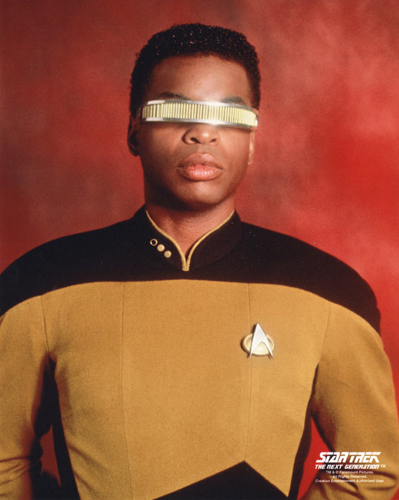 UNSIGNED Licensed 8x10 Photo - Star Trek: TNG - LeVar Burton as Lt. Cmdr. Geordi LaForge #2