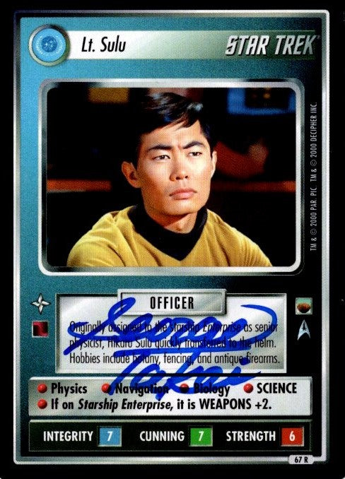 George Takei SIGNED CCG (Lt. Sulu) Card - Star Trek Autograph