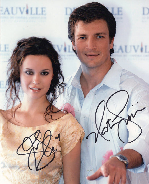 Nathan Fillion & Summer Glau Signed 8x10 - Firefly