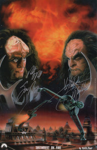 J.G. Hertzler & Robert O'Reilly Signed 11x17 - Star Trek Autograph