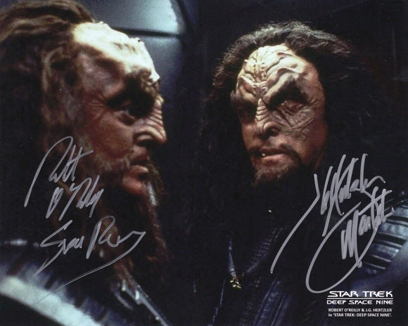 J.G. Hertzler & Robert O'Reilly signed 8x10 - Star Trek #1