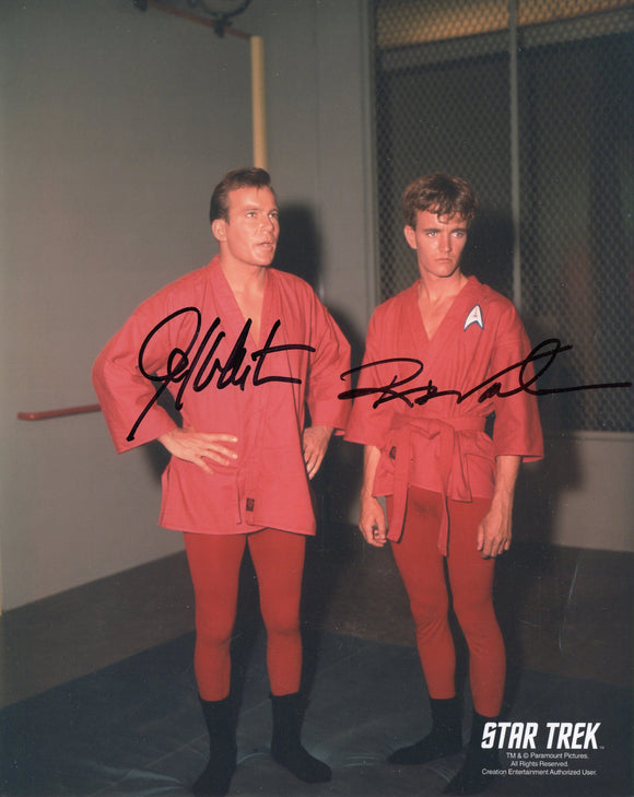 William Shatner & Robert Walker, Jr. signed 8x10 - Star Trek