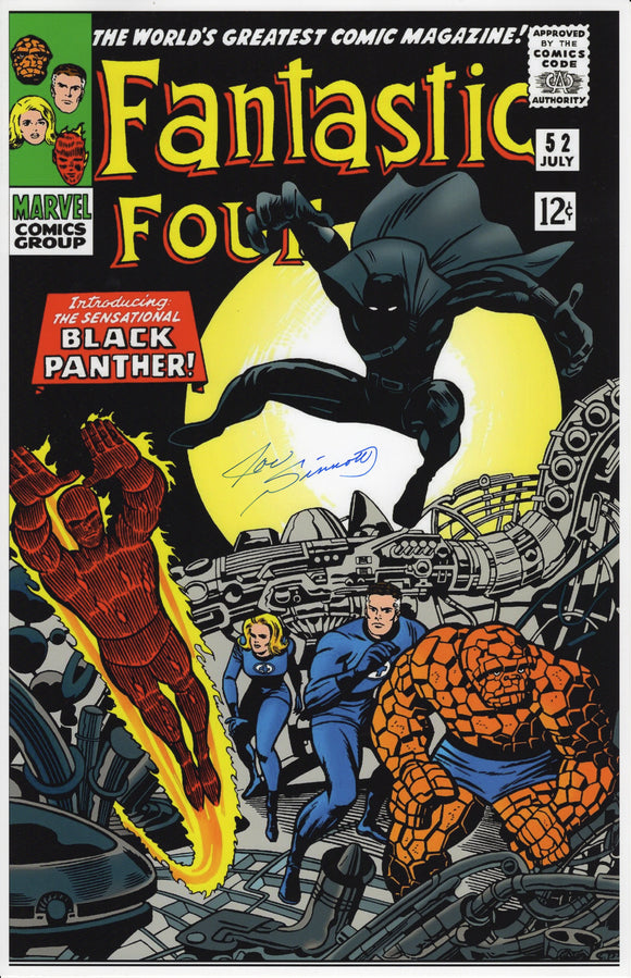 Joe Sinnott Signed 11x17 Lithograph - 'Fantastic Four & Black Panther' Autograph