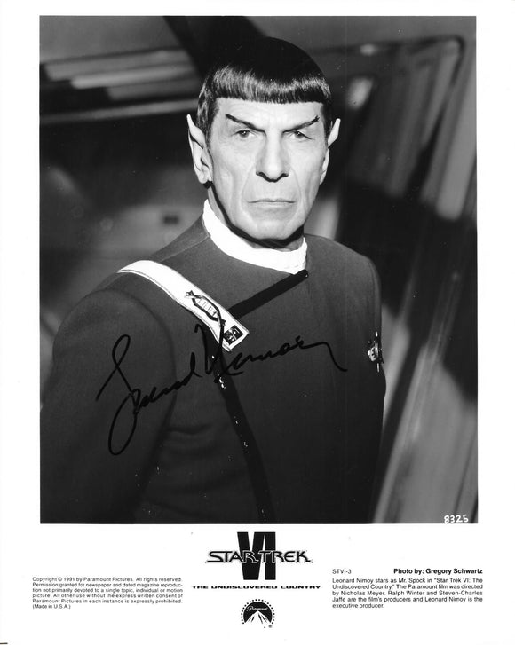 Leonard Nimoy Signed 8x10 - Star Trek Autograph #2