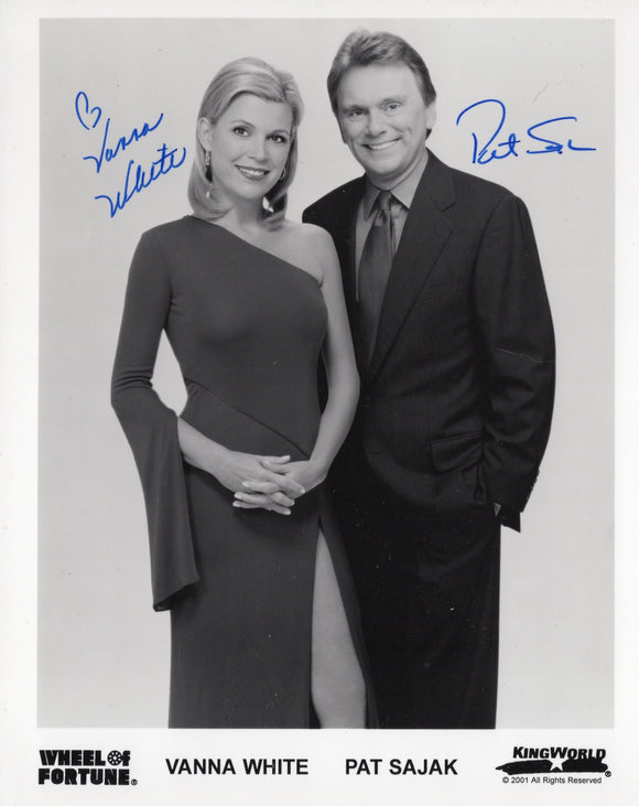 Pat Sajak & Vanna White Signed 8x10 - Wheel of Fortune Autograph