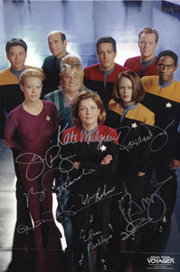 'Star Trek: Voyager' Full CAST Signed 10x15 - Mulgrew, Ryan, Beltran, etc.